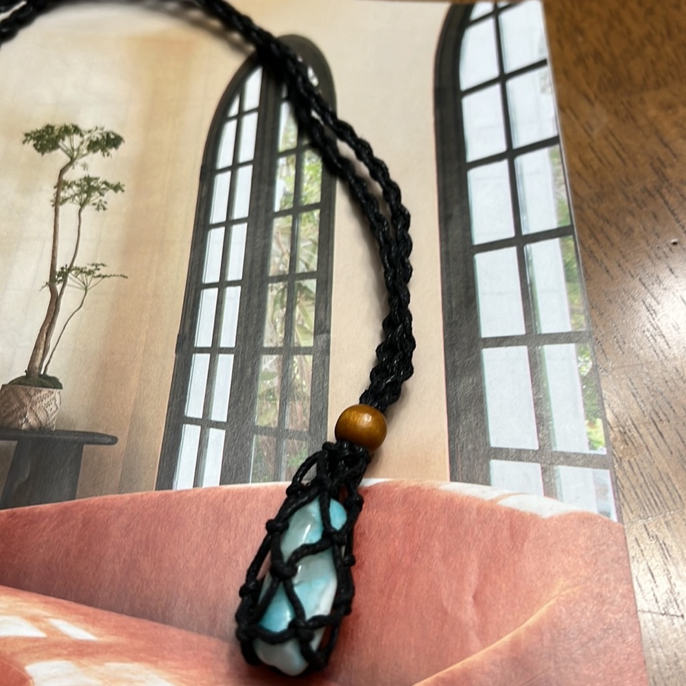 New Amazonite Macrame Necklace - image 5